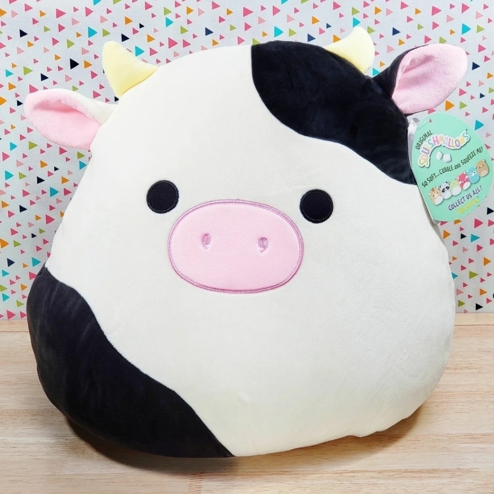 Squishmallow Connor the Cow 16" Farm Pal Squad Ultrasoft Stuffed Toy Plush NWT